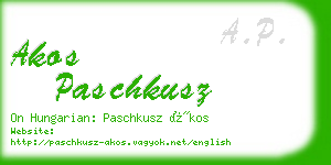 akos paschkusz business card